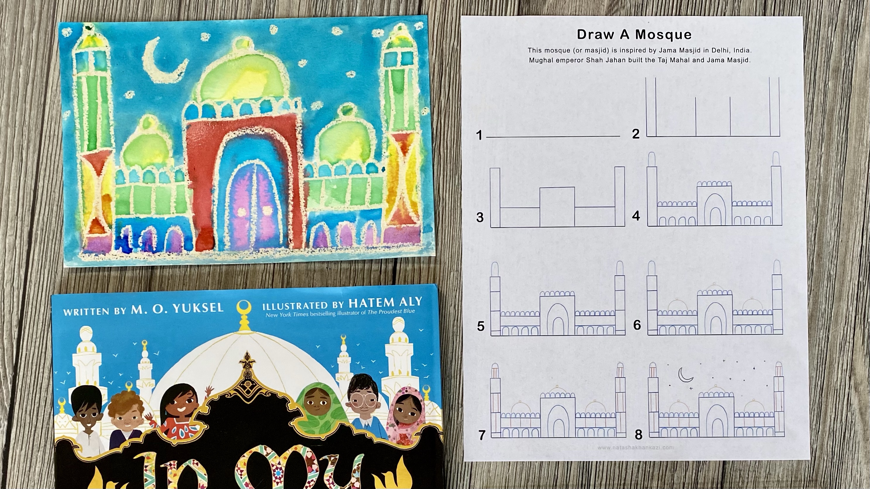 How To: Watercolor Resist Mosque Painting